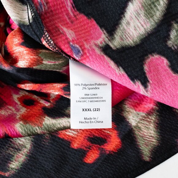 Sofia Floral Dress XXXL (22) Faux Wrap Ruffle Mid Calf Length Silky Flowy - Picture 6 of 13